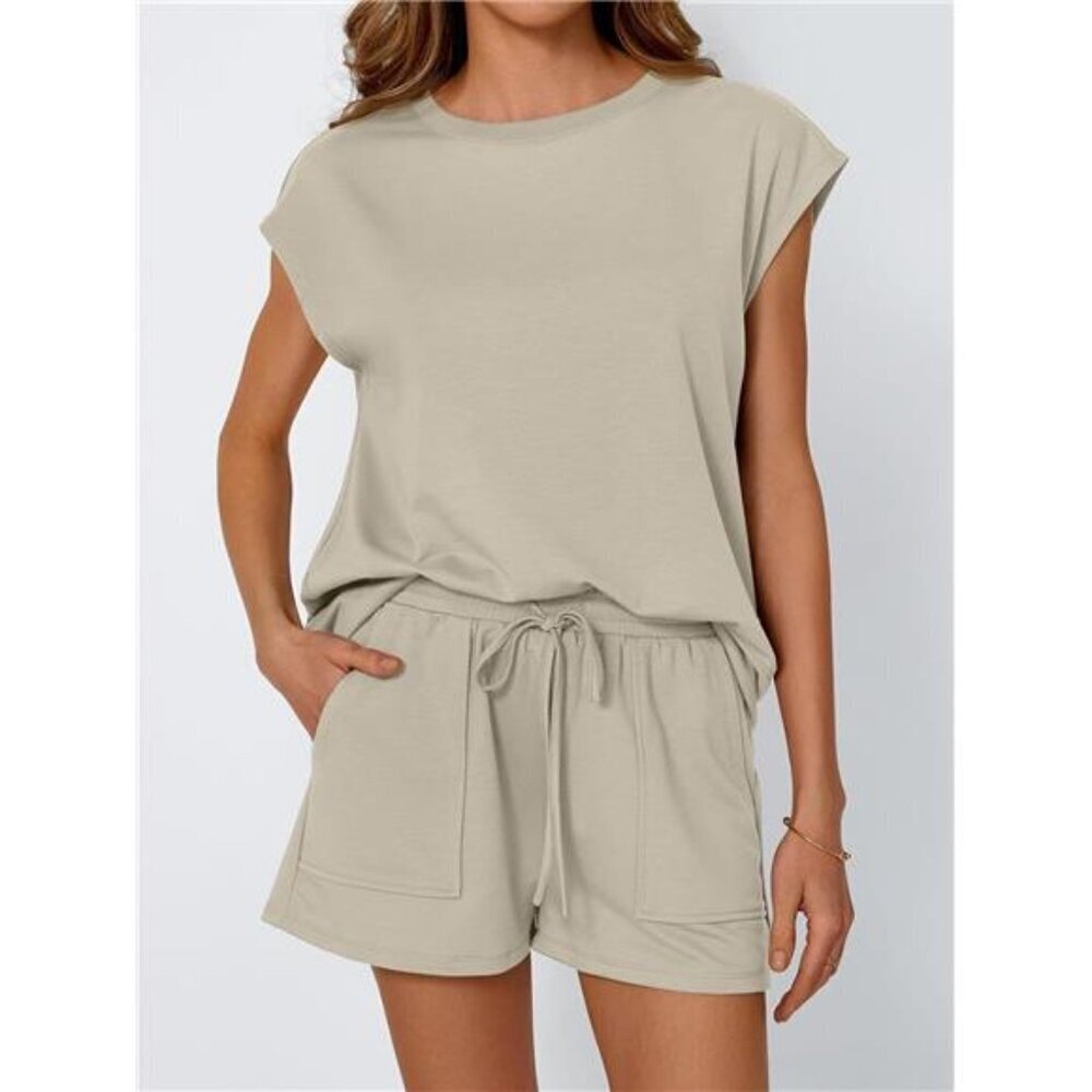 Round Neck Cap Sleeve Top and Shorts Set - Picture 13 of 16